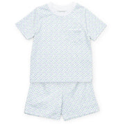 Charles Boys' Short Set School Plaid Blue