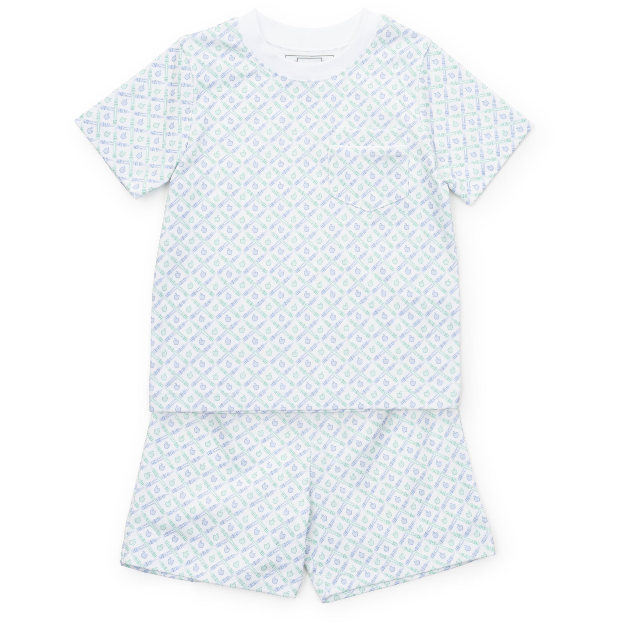 Charles Boys' Short Set School Plaid Blue