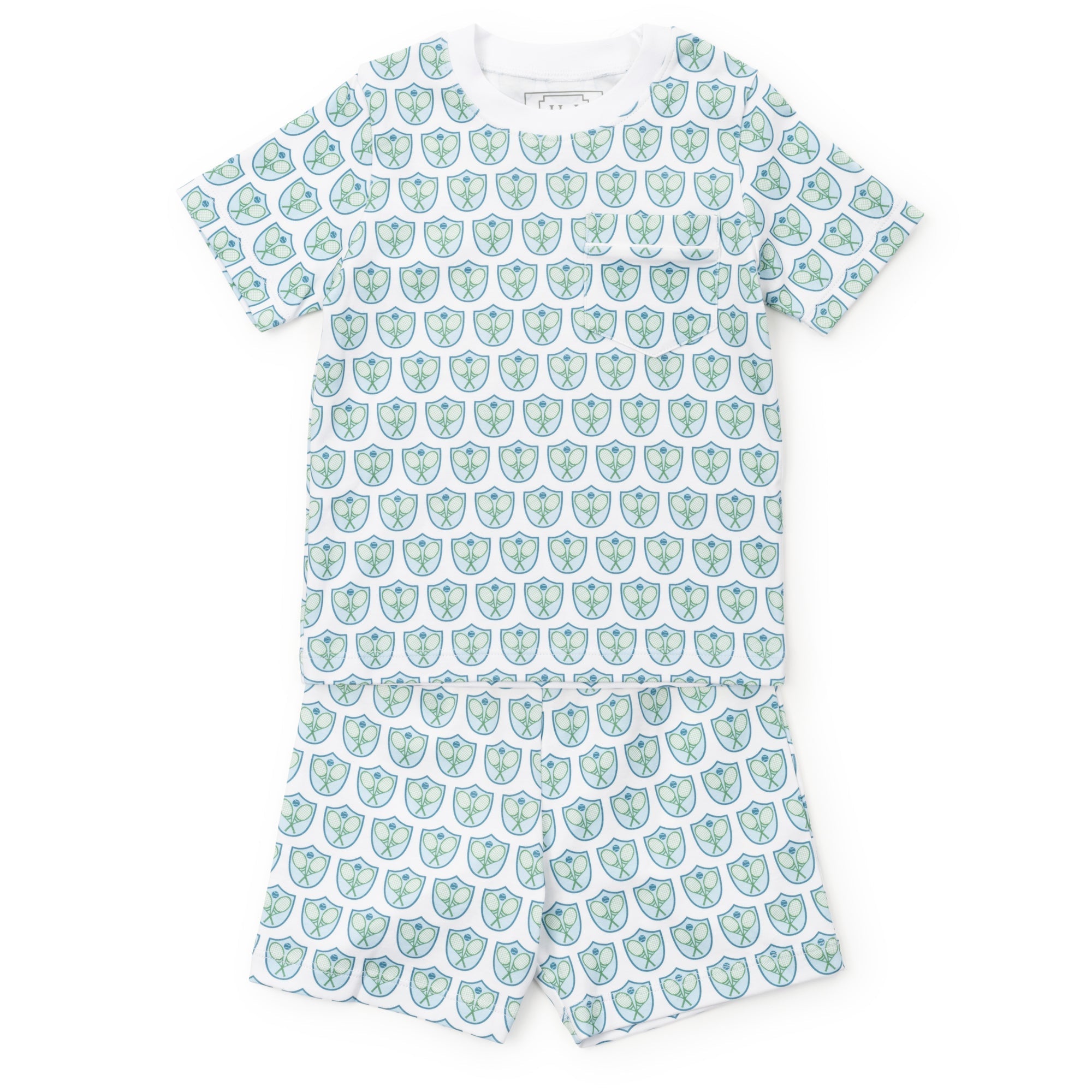 Charles Boys' Short Set - Tennis Crest Blue