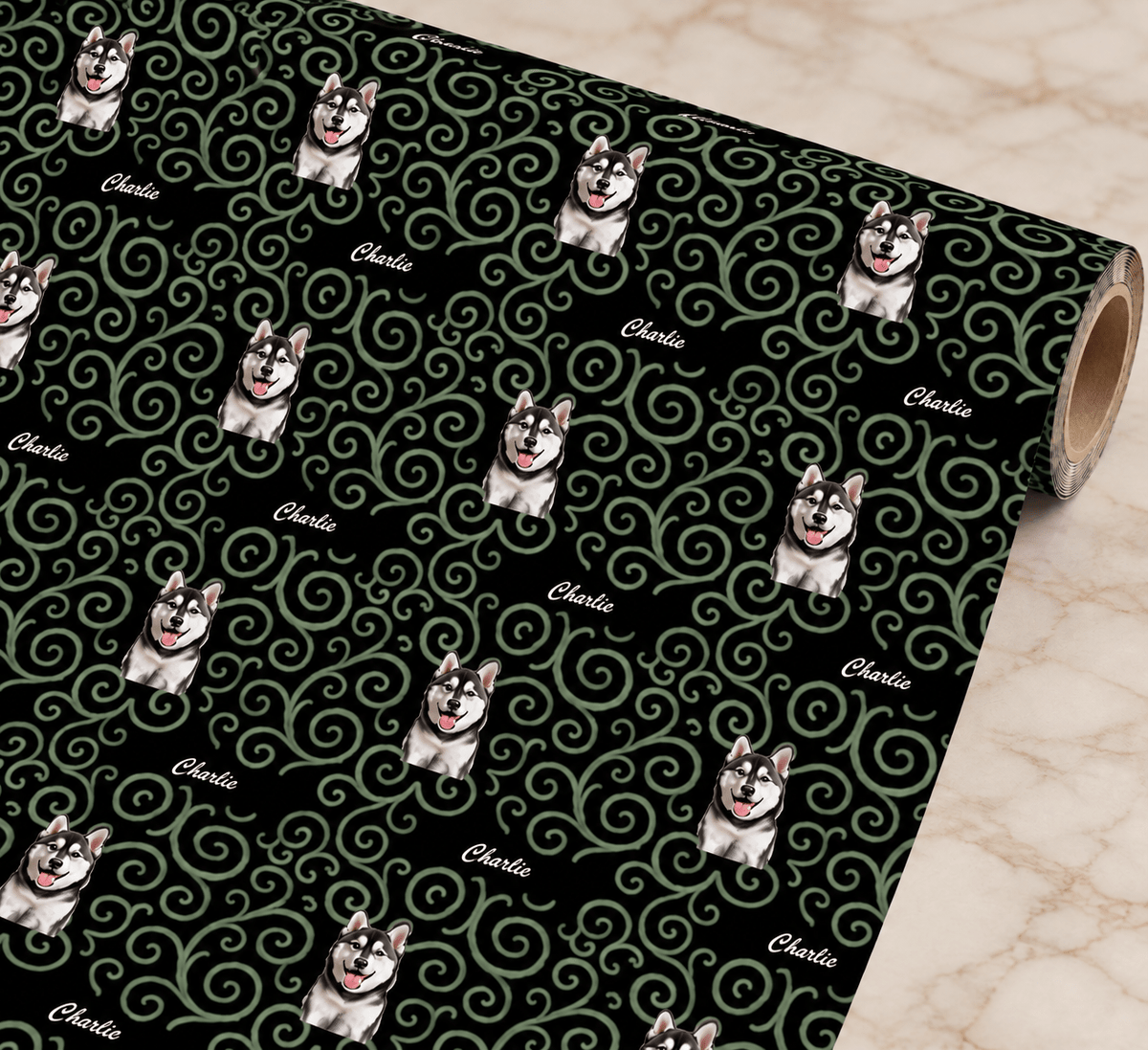 Personalized Tinsel & Trimmings Wrapping Paper | Custom Gift Wrap