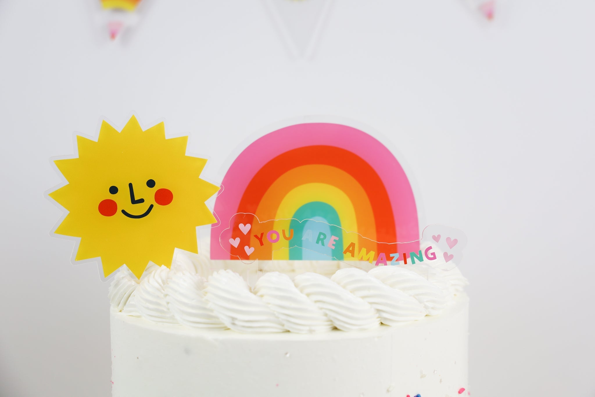 Chasing Rainbows Acrylic Cake Topper Set