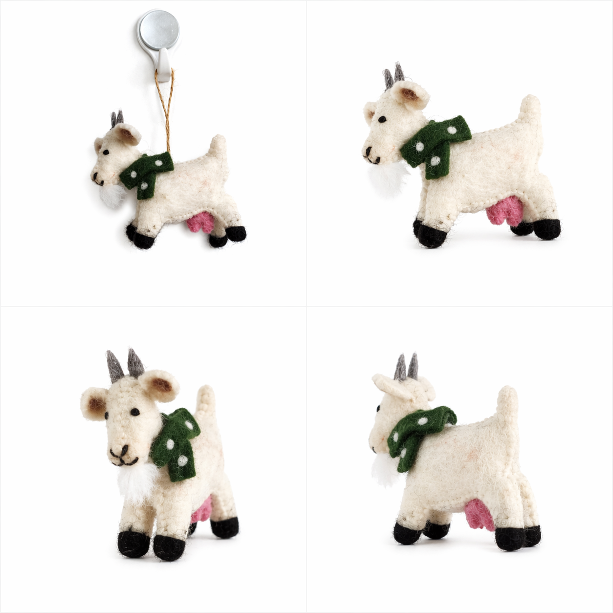 Felt Goat Ornament (assorted)