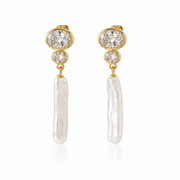 Iris Pearl Drop Earrings