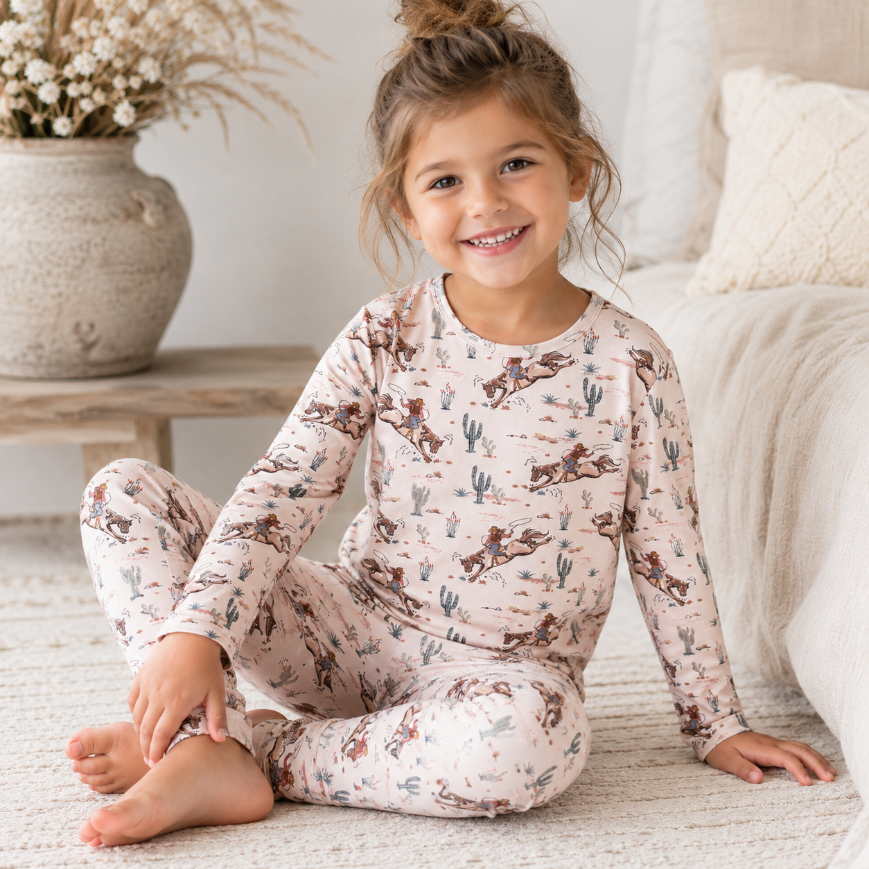 Prairie Princess Girl's Western Bamboo Pajama Set