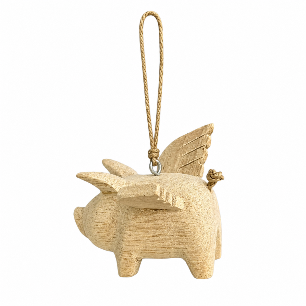 Wooden Flying Pig Ornament