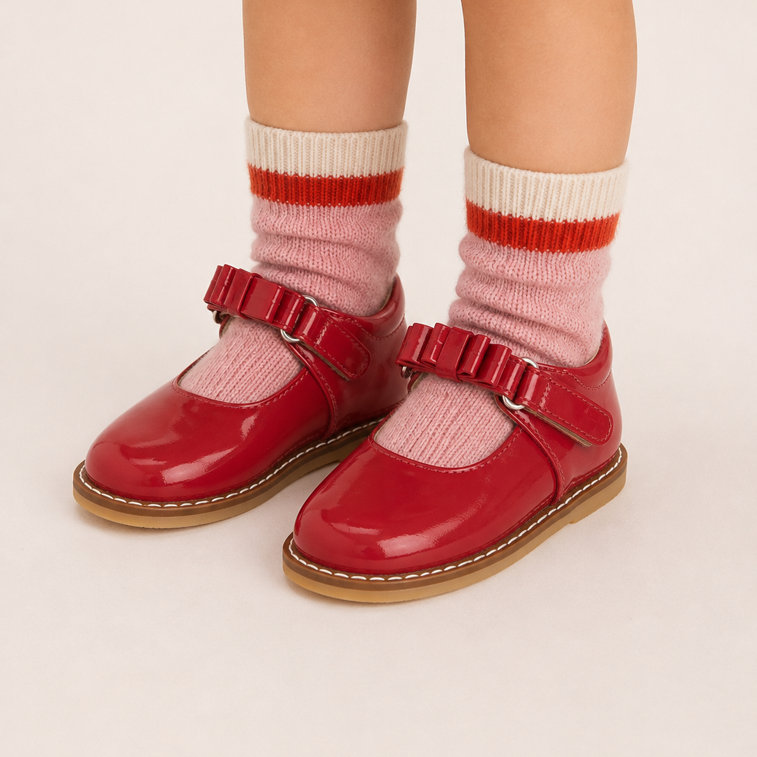 Mary Jane With Bow Toddler Red