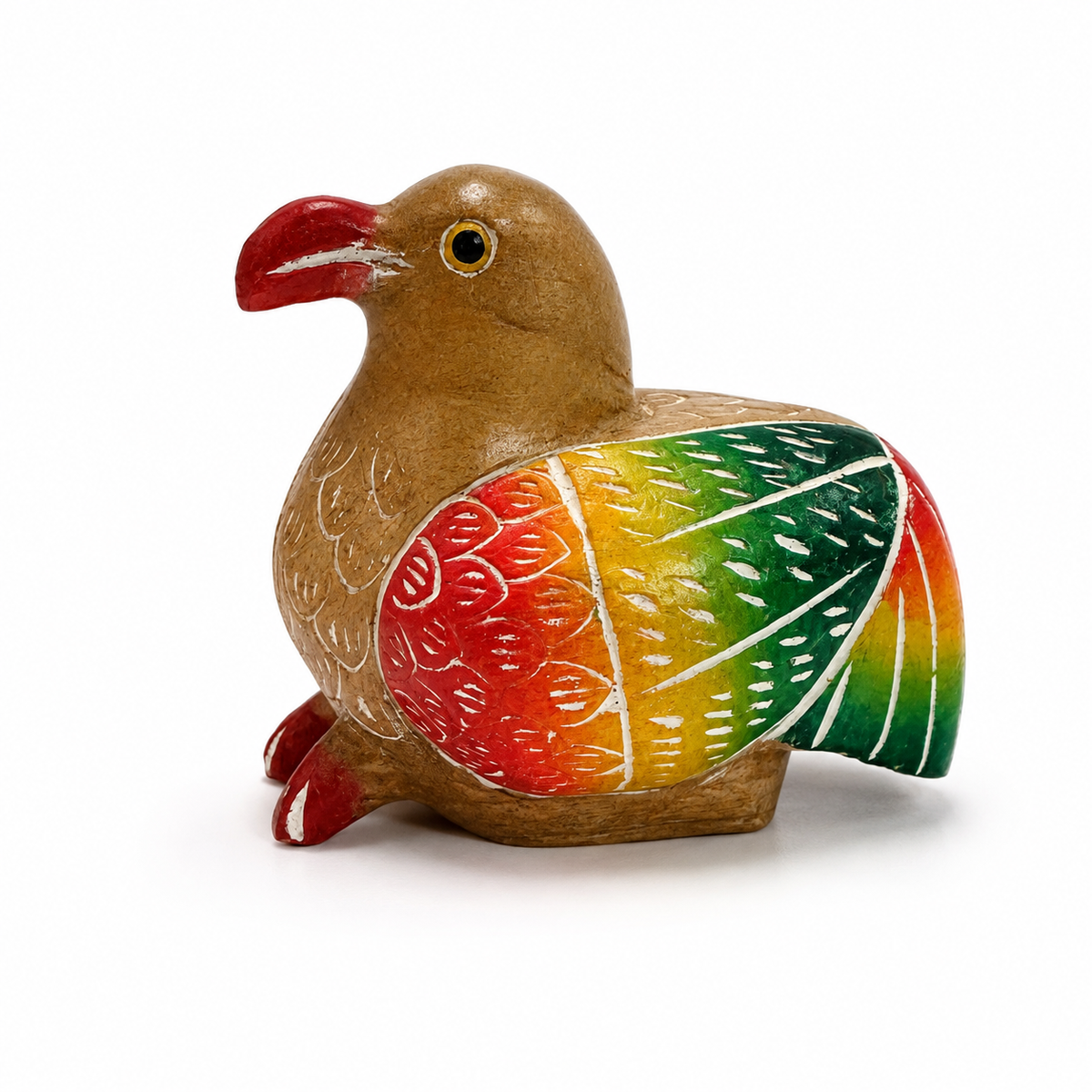 Wooden Quail Bird Figurine Decoration