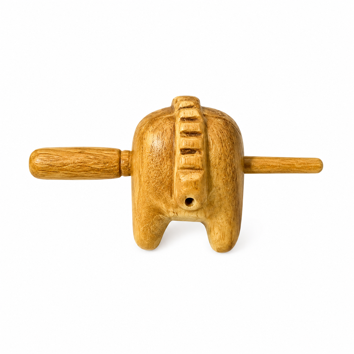 4" Musical Wooden Cat Percussion Whistle Instrument