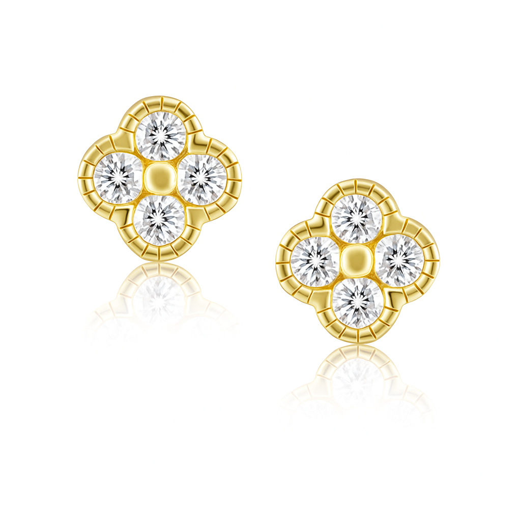 Gracie Cz Clover Studs