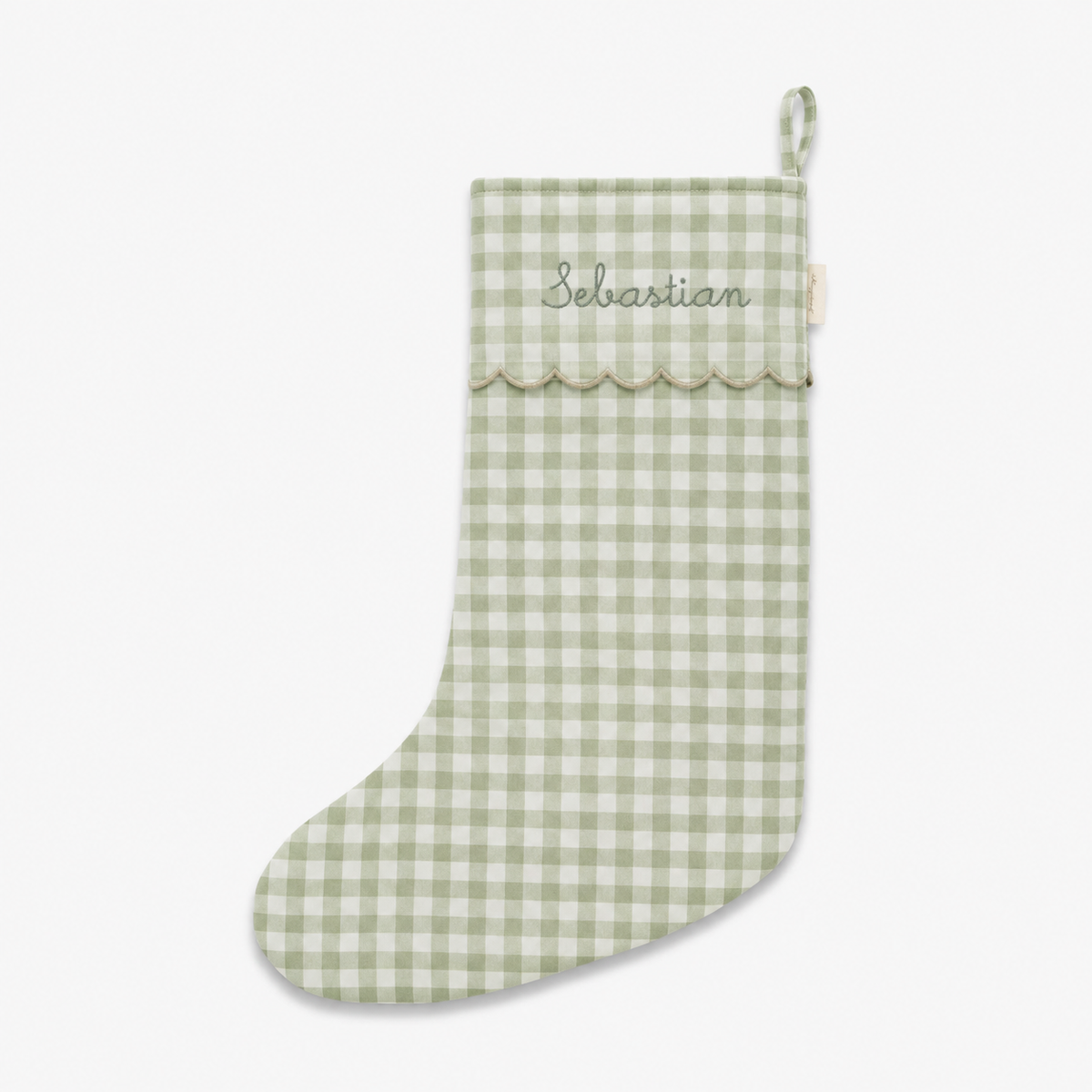 Holiday Keepsake Stocking - Green Gingham