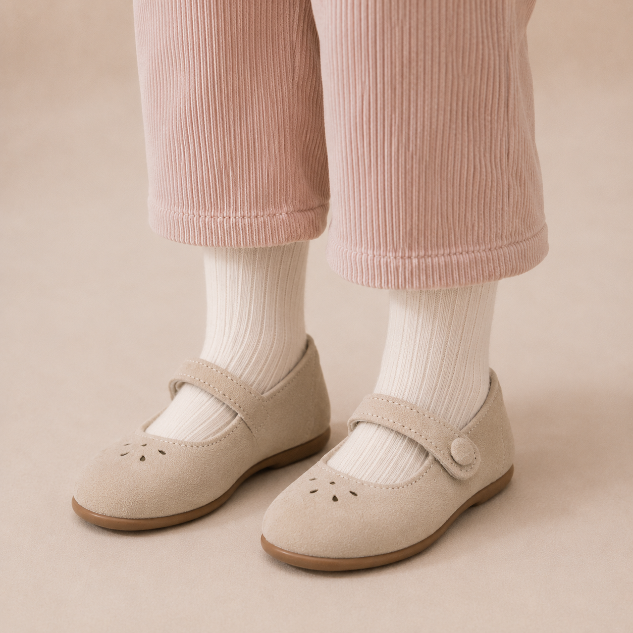 Andi Mary Jane Suede Beige