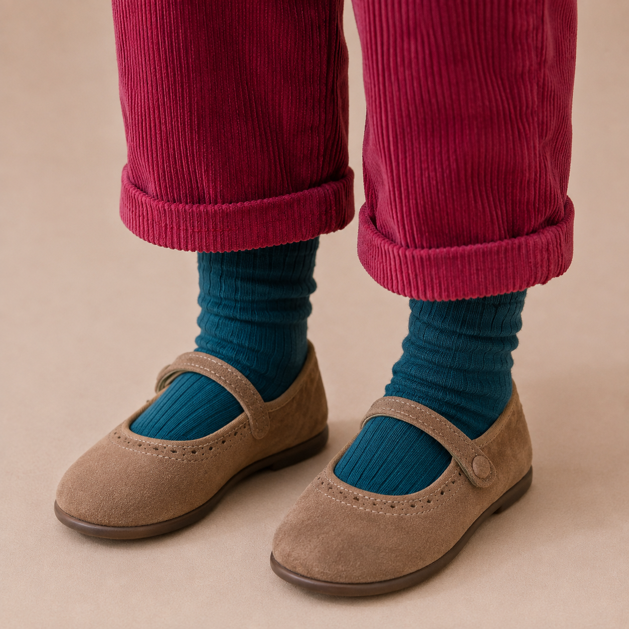 Suede Mary Jane Beige