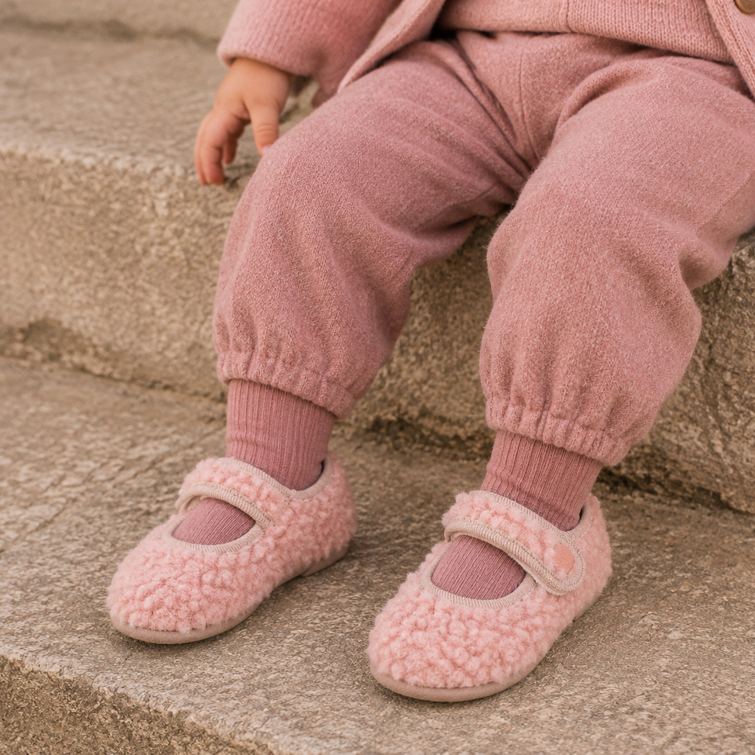 Shearling Baby Mary Jane Pink