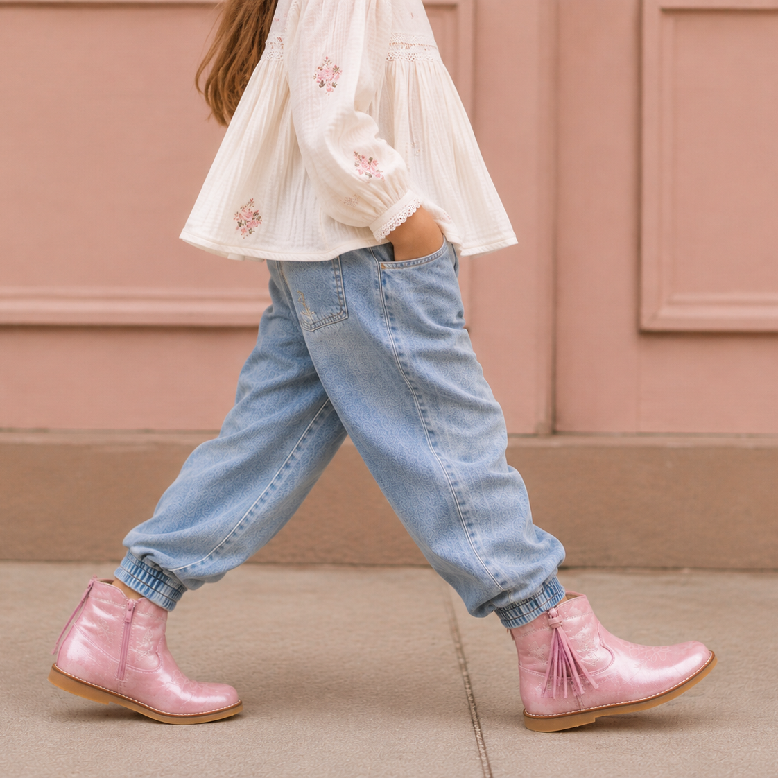 Hannah Suede Boot Metallic Pink