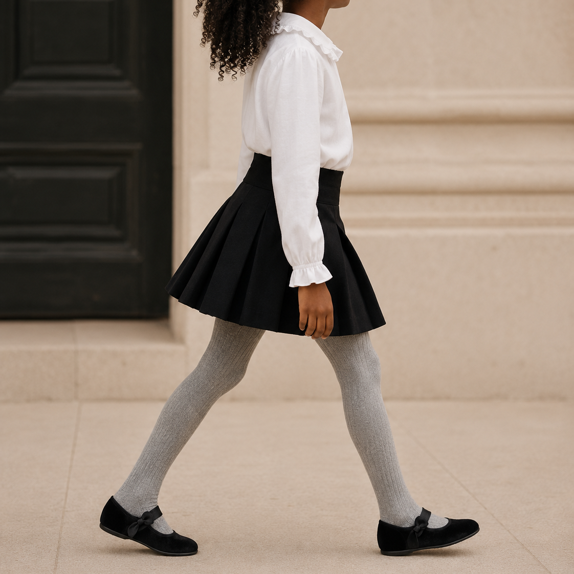 Velvet Bow Mary Jane Black