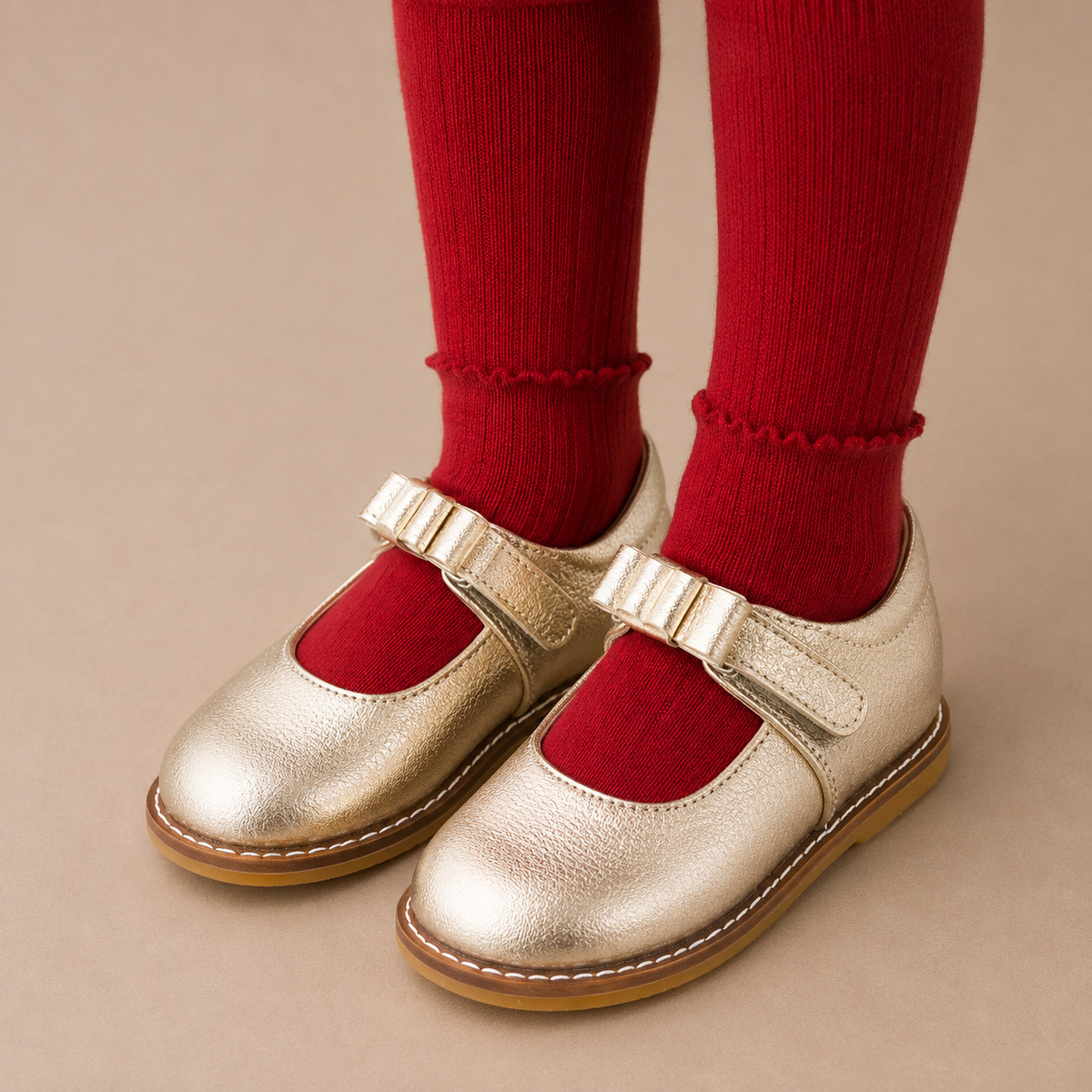 Mary Jane With Bow Toddler Gold