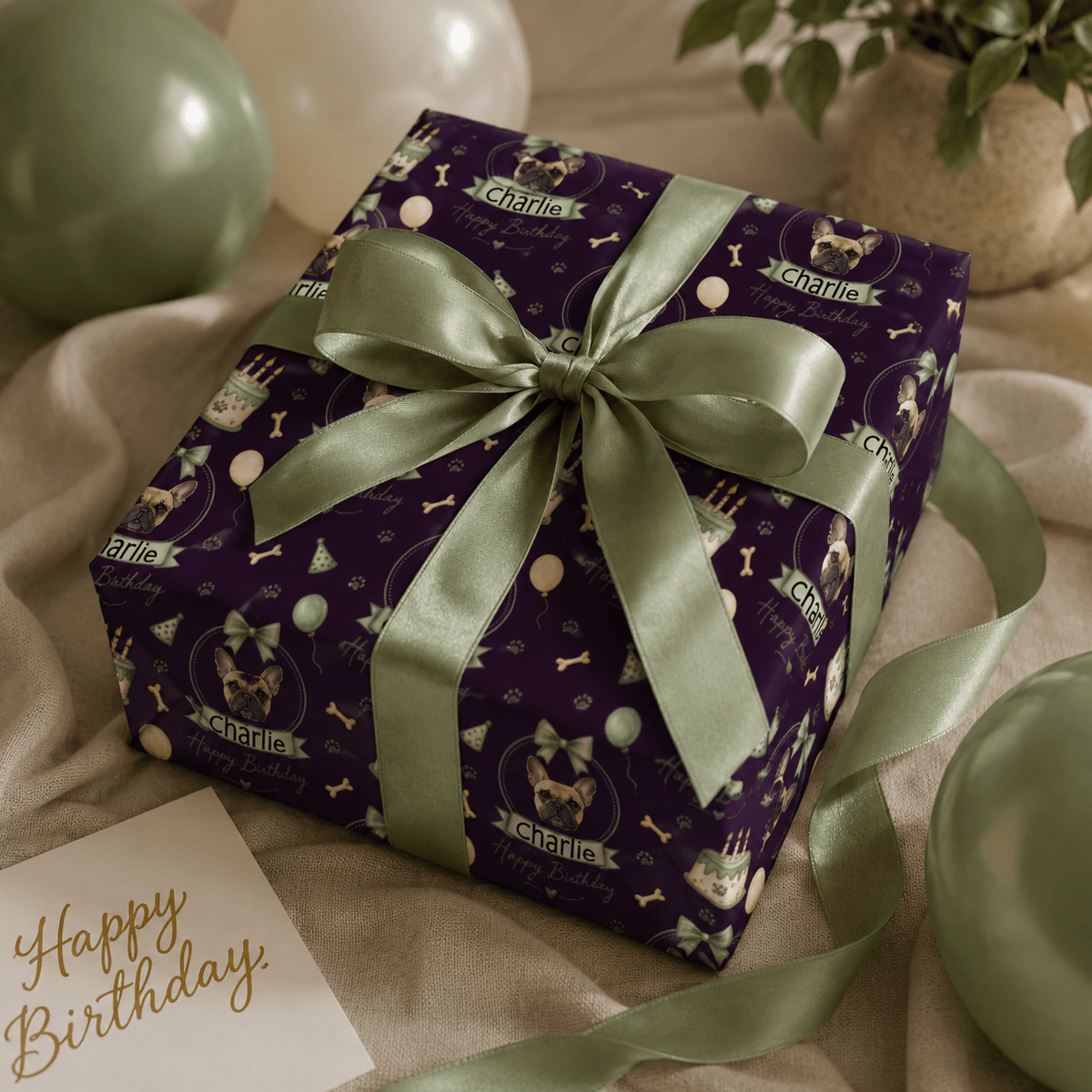 Personalized Birthday Pup Wrapping Paper | Custom Gift Wrap