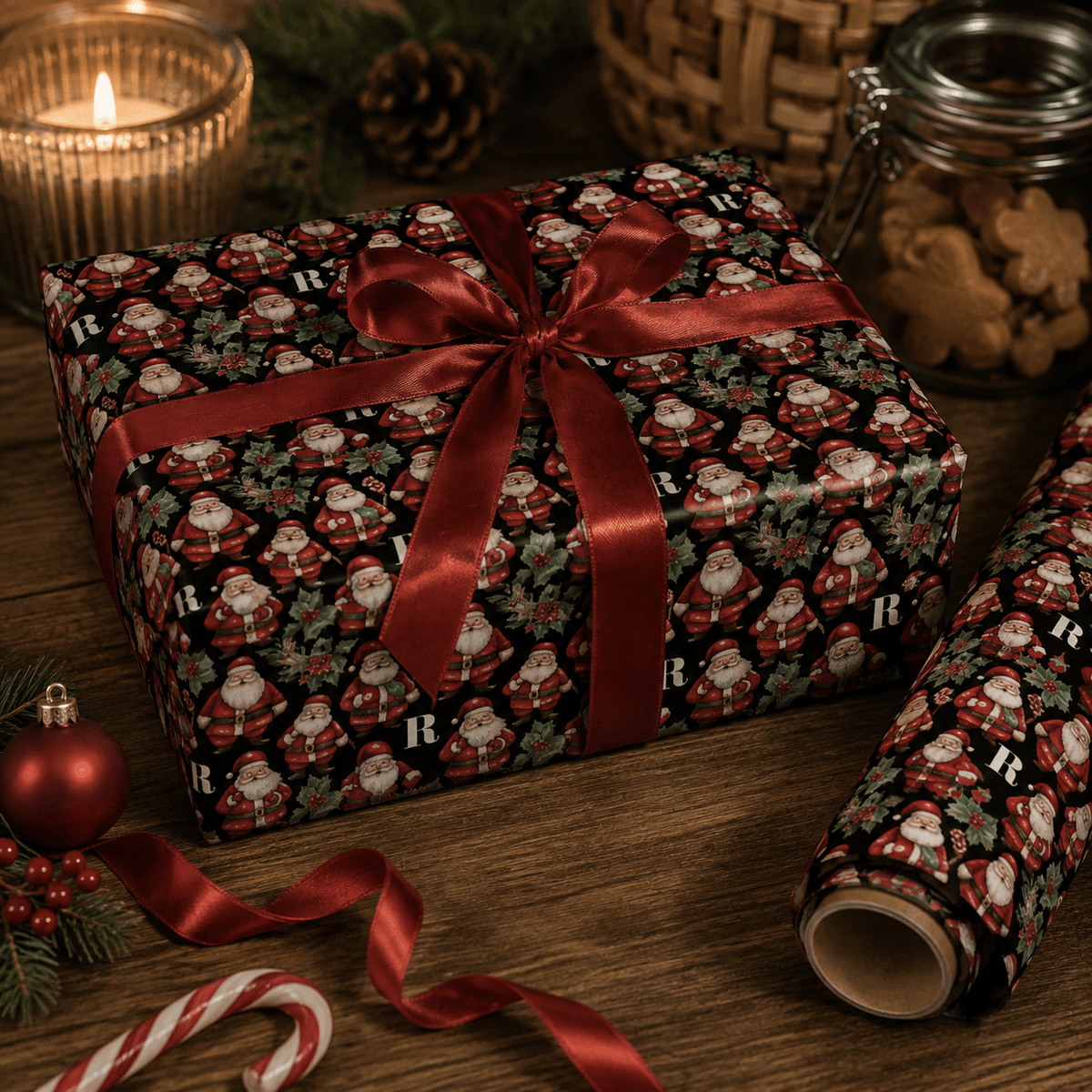 Personalized Candy Cane Lane Wrapping Paper | Custom Gift Wrap