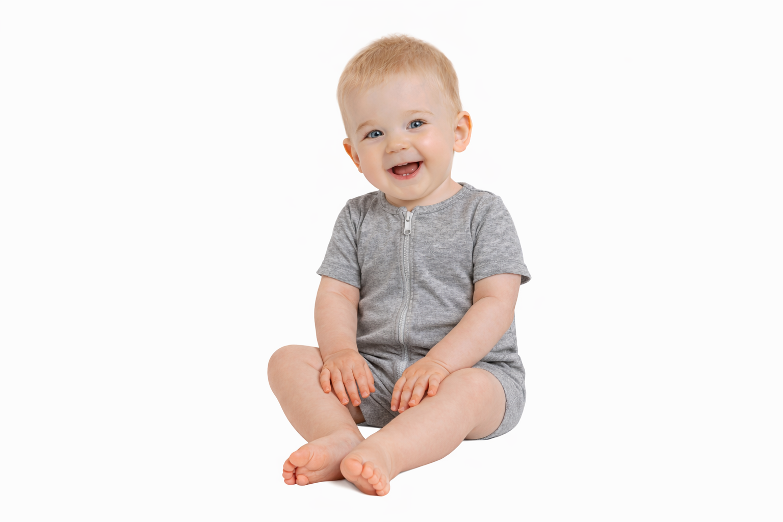 Heathered Gray, Romper