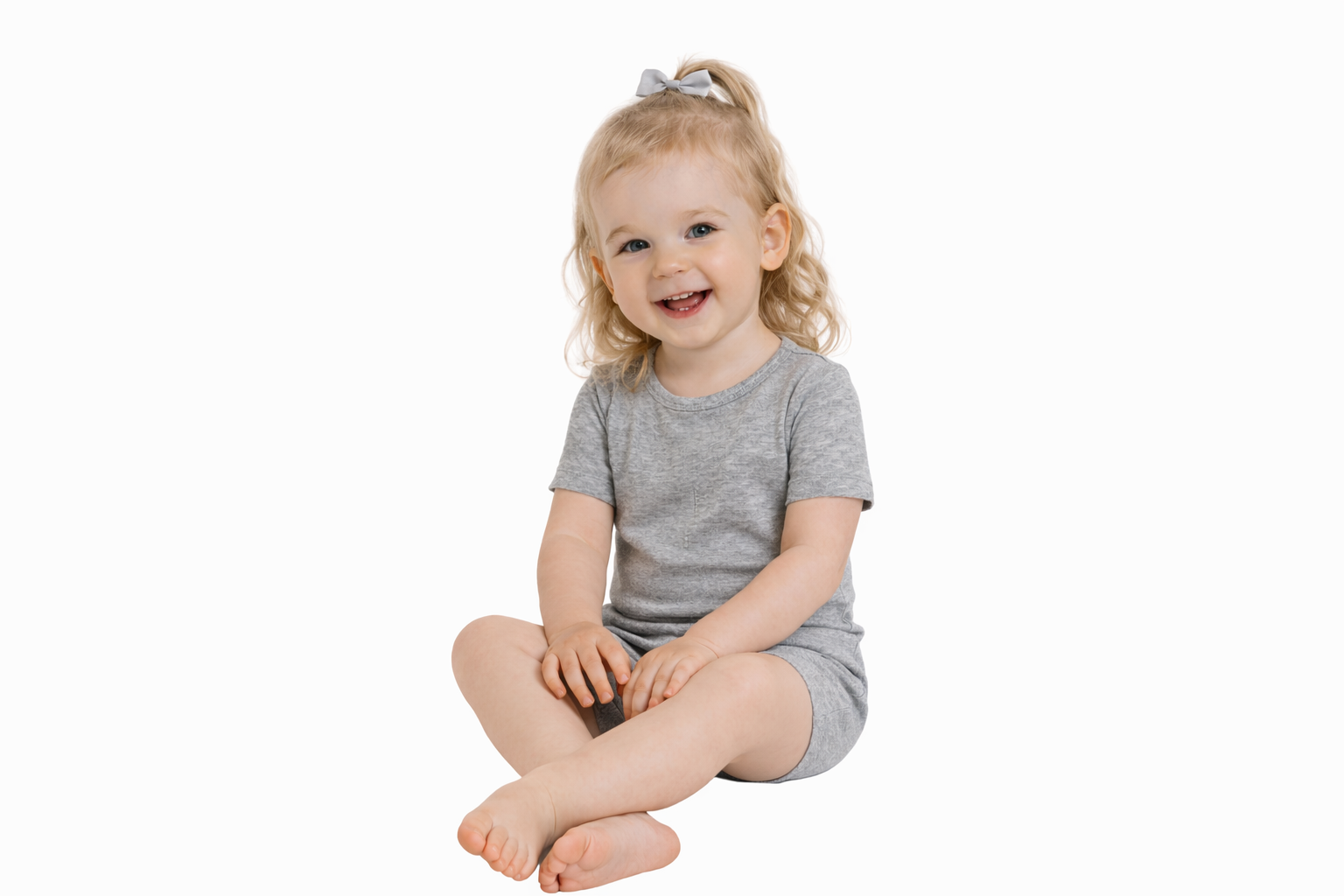 Heathered Gray, Bamboo Two Piece Short Sleeve & Shorts Pajama Set