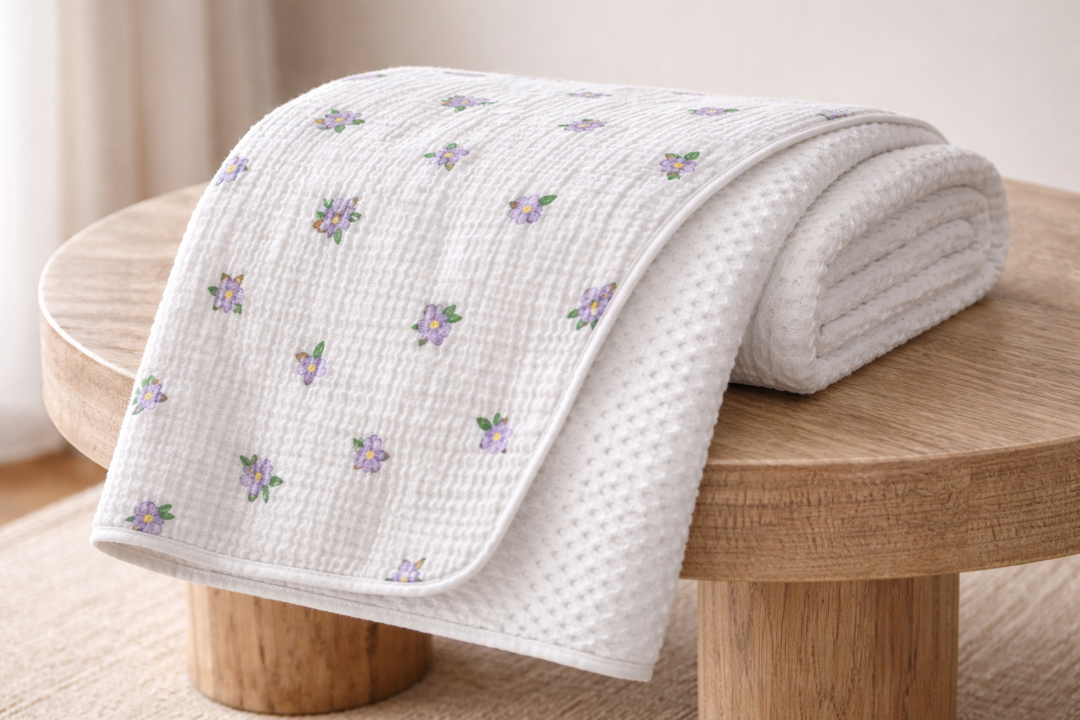 Purple Parade Muslin/waffle Blanket