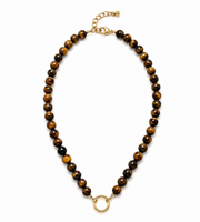 Tiger Eye Beaded Toggle Necklace