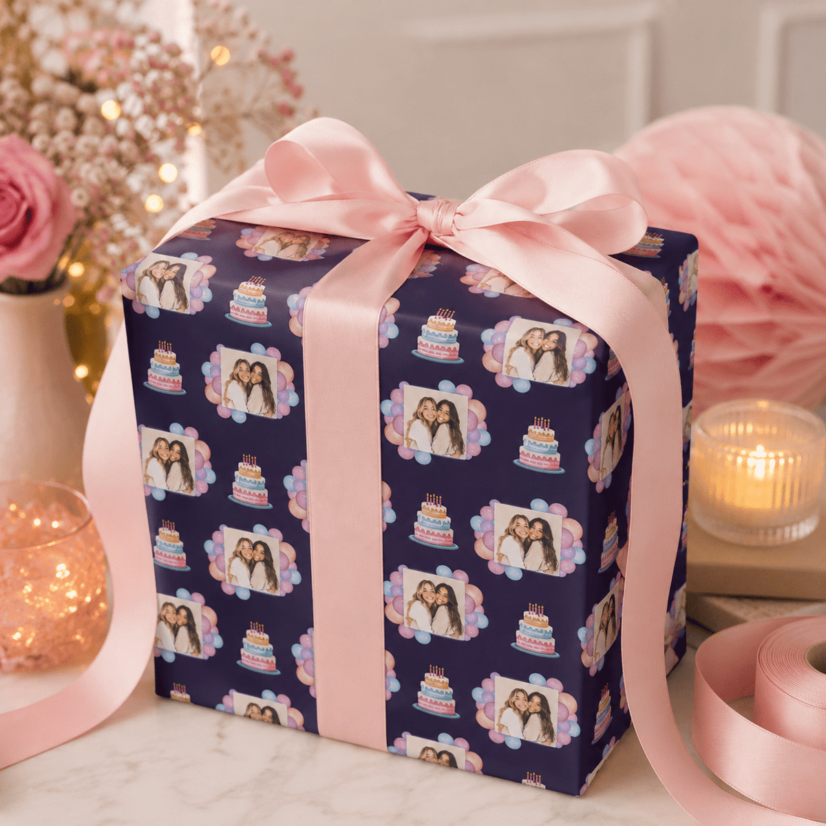 Personalized Birthday Cake Wrapping Paper | Custom Gift Wrap