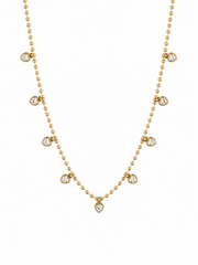 Beaded Cz Heart Necklace