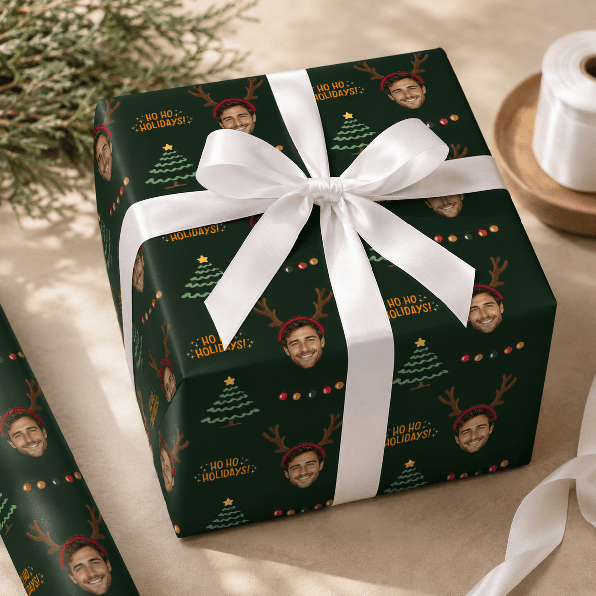 Personalized Reindeer Wrapping Paper | Custom Gift Wrap