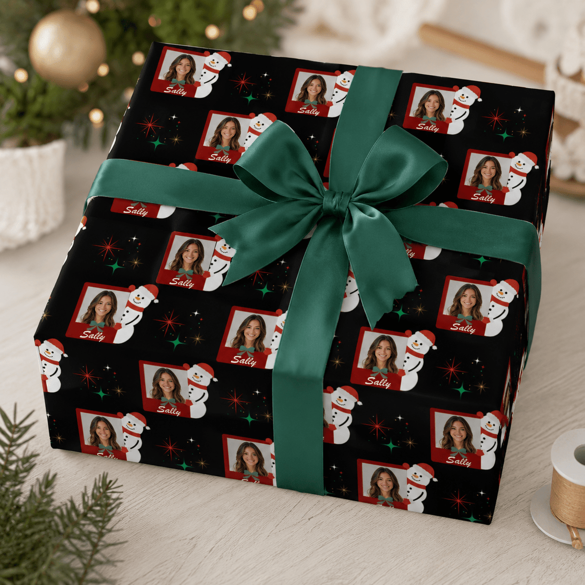 Personalized Snowman Wrapping Paper | Custom Gift Wrap
