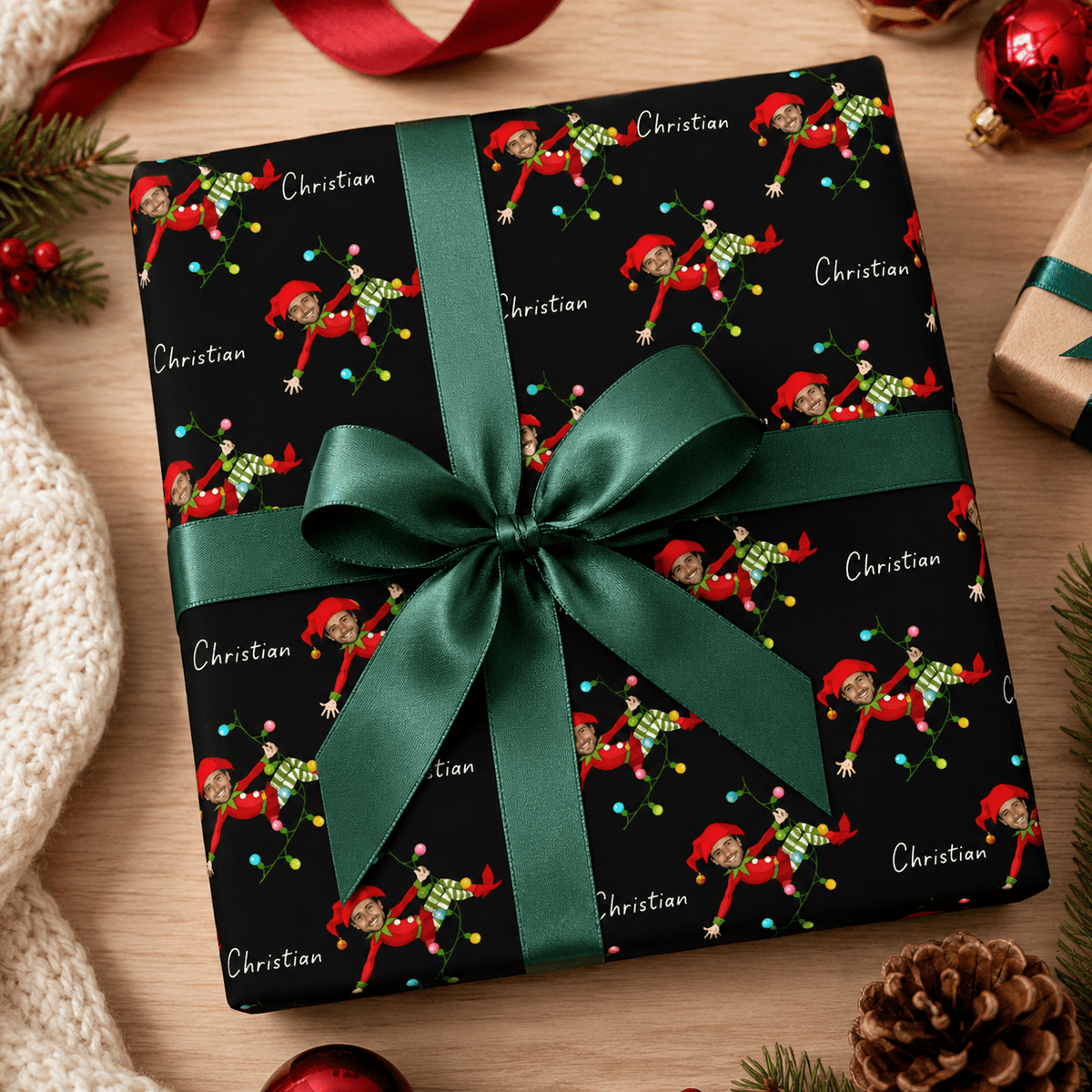 Personalized Elf Wrapping Paper | Custom Gift Wrap