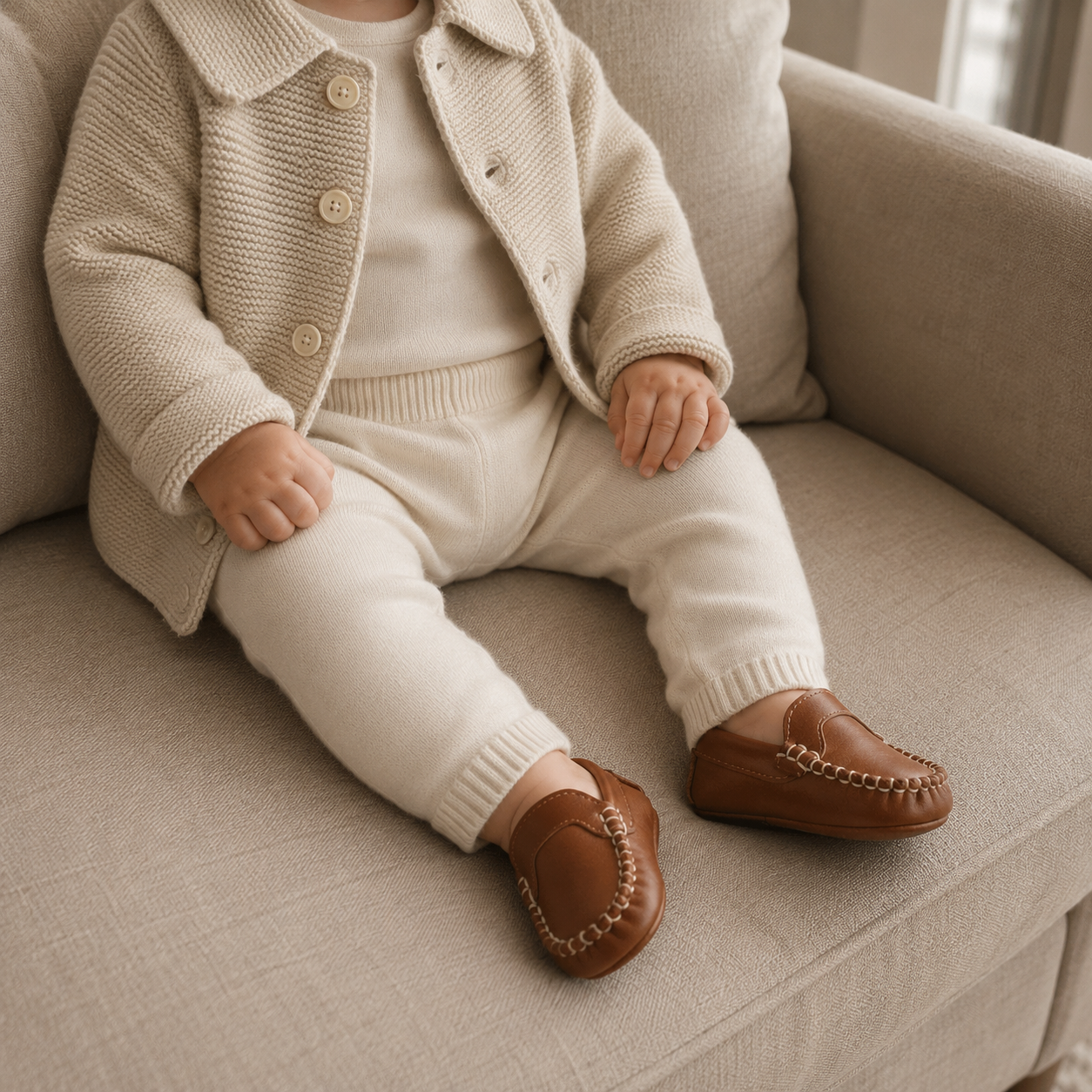 Moccasin For Baby Natural Brown