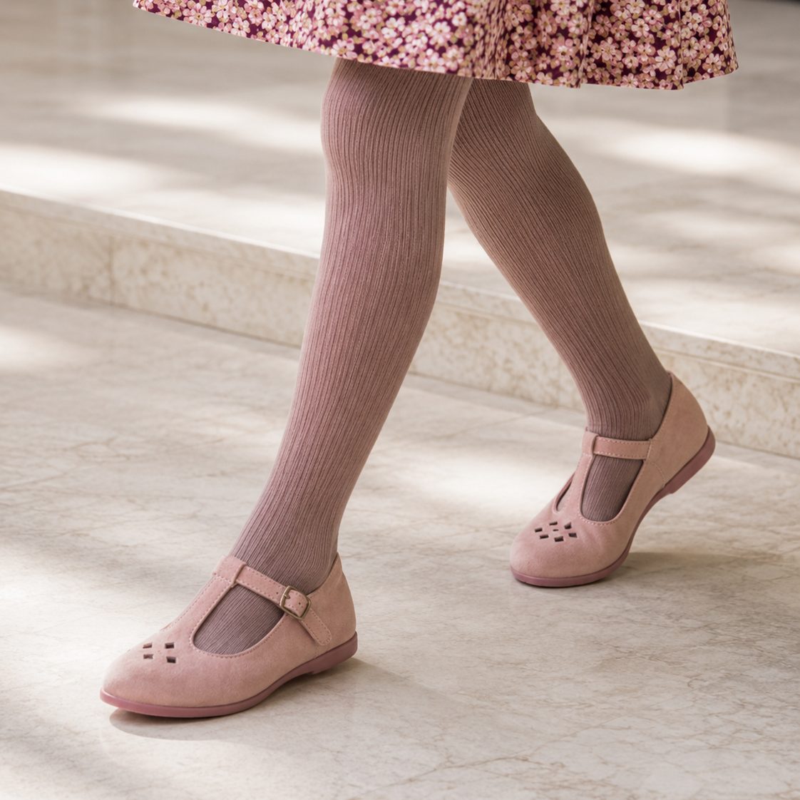 Suede Tbar Rose