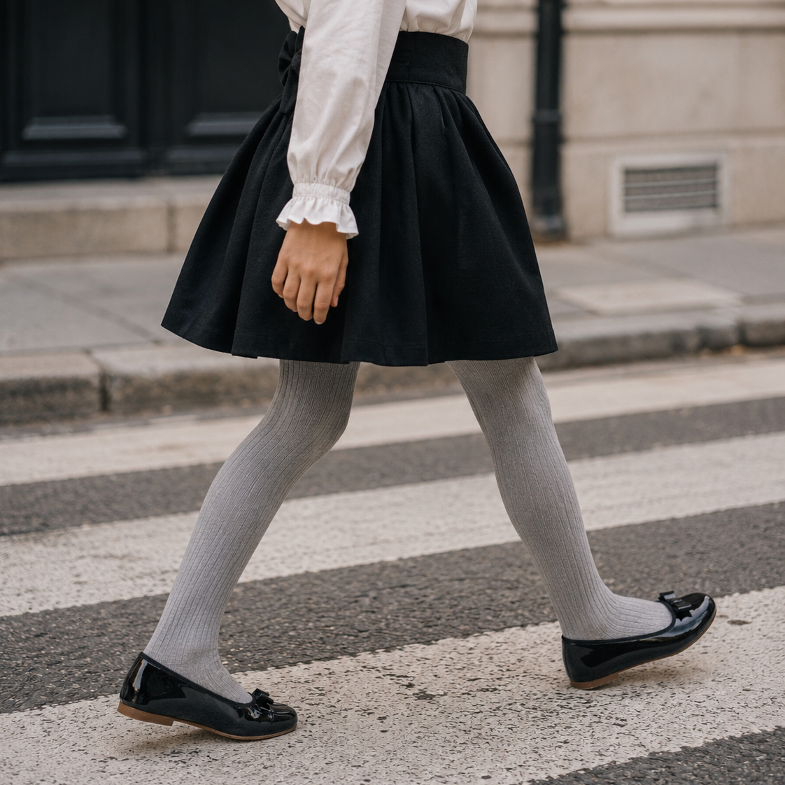 Camille Flats Ptn Black