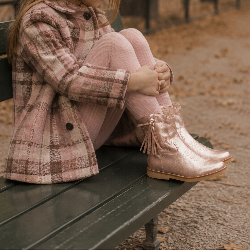Hannah Suede Boot Metallic Blush