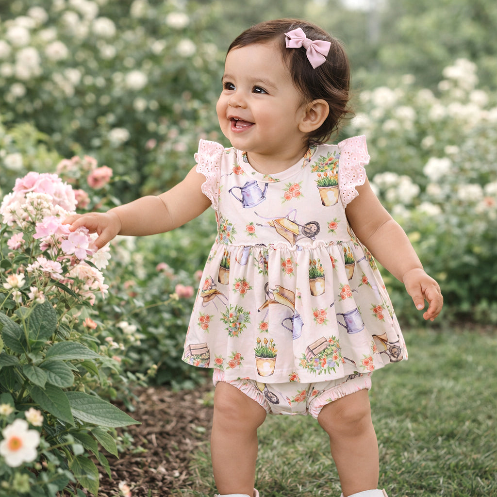 Sweet Garden Skirted Bodysuit – Bamboo Baby Outfit