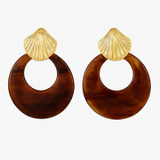Kenle Shell Earring-brown