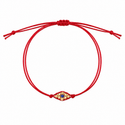 Red Sterling Silver Evil Eye Bracelet