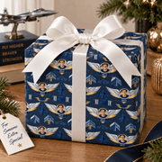 Personalized Golden Wings Legacy Emblem Wrapping Paper | Custom Gift Wrap