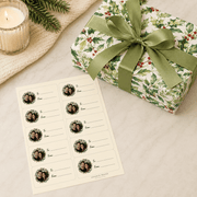 Personalized Yuletide Berry Gift Tag Sticker Sheet