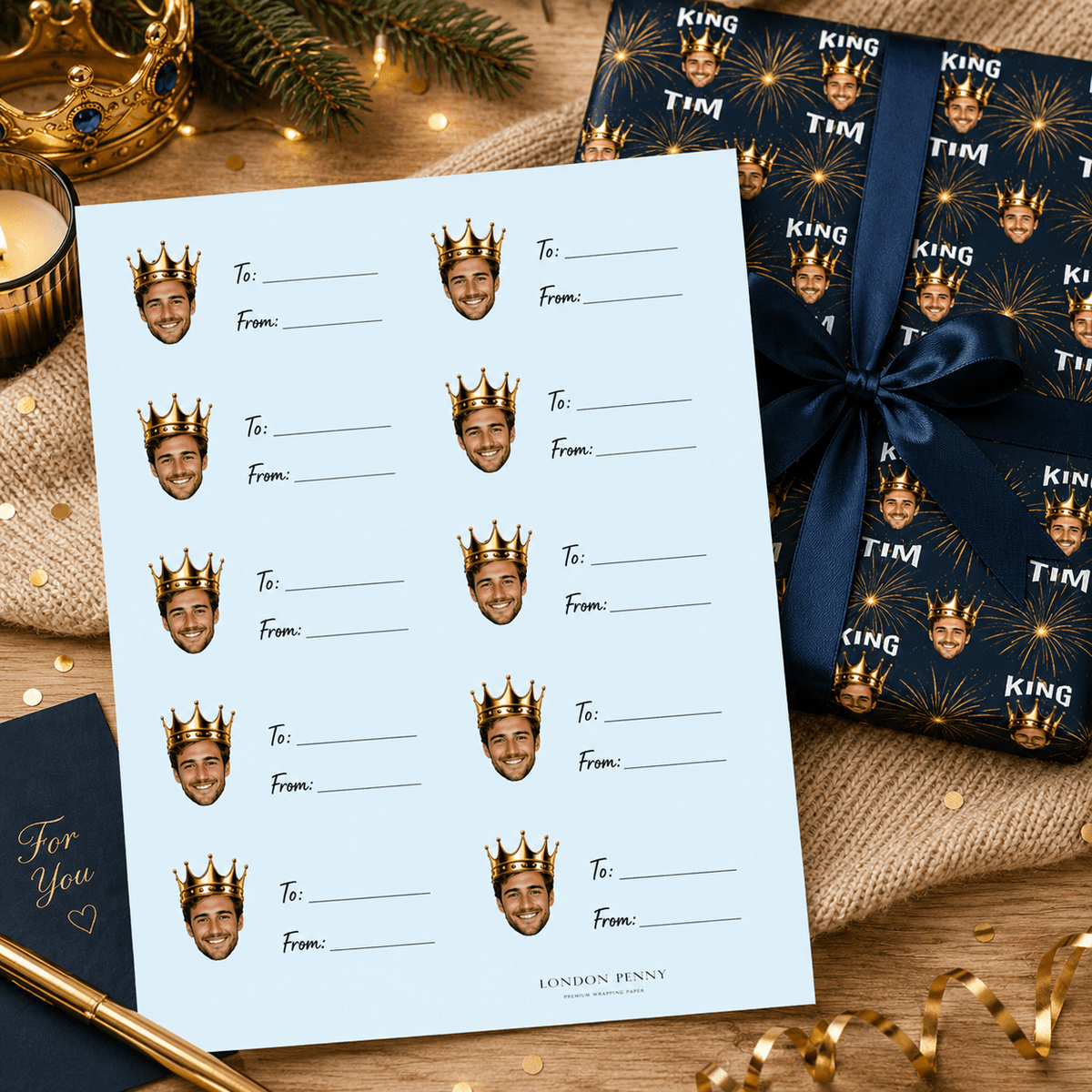 Personalized Crown Me Gift Tag Sticker Sheet