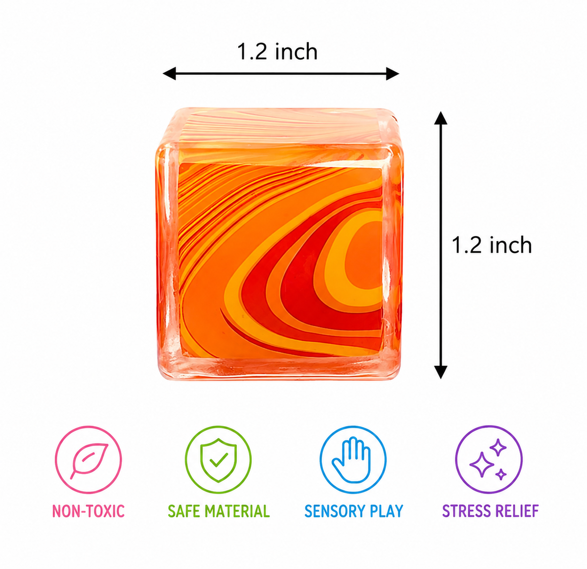24 Pc Squishy Cube Sensory Fidget Toys – Assorted Marble Designs