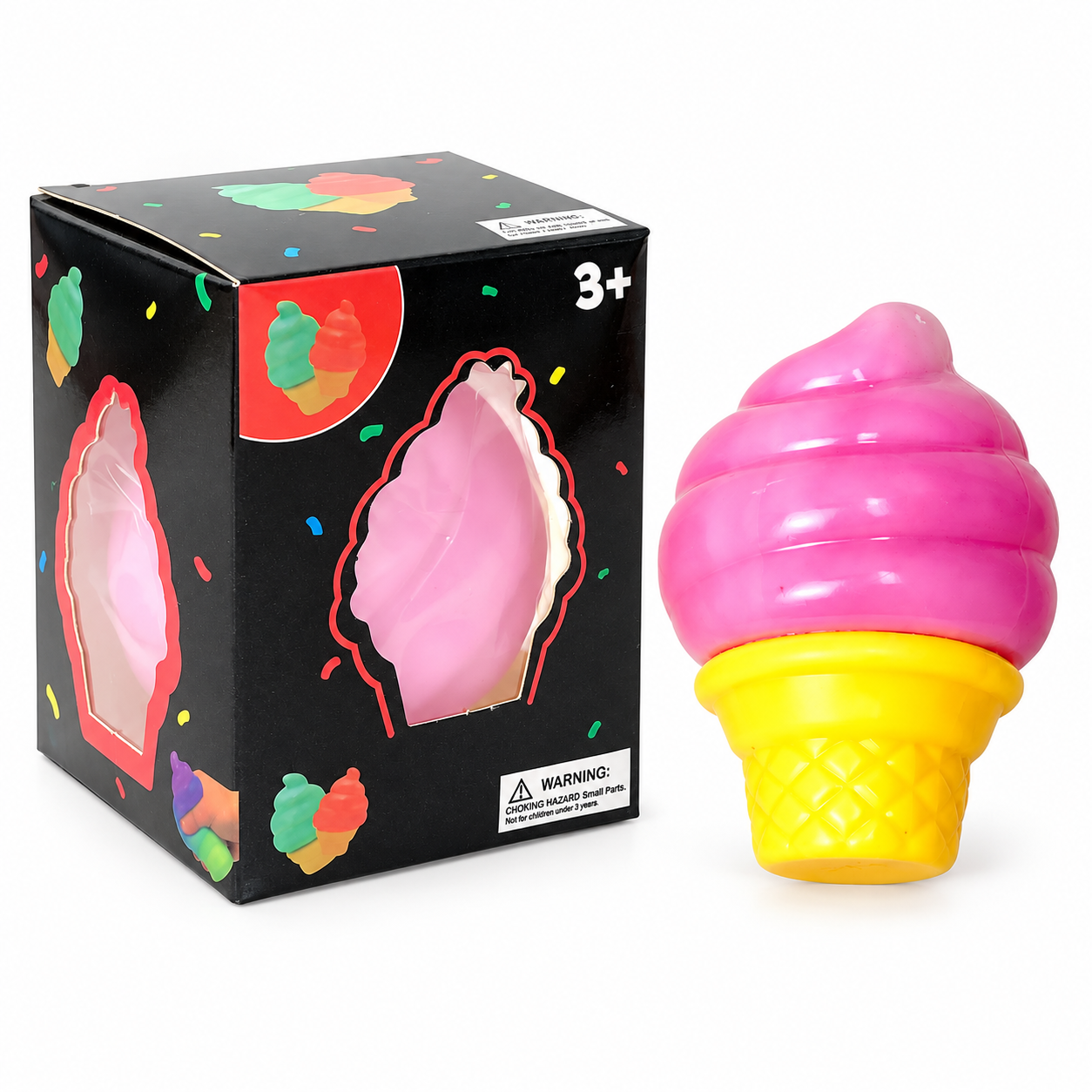 Ice Cream Cone Squishy Sensory Fidget Toys – Individually Boxed – Set Of 3, 6 Or 12