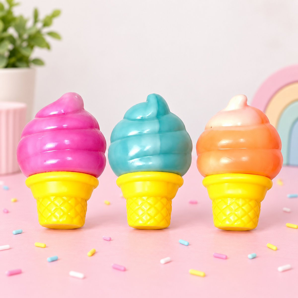 Ice Cream Cone Squishy Sensory Fidget Toys – Individually Boxed – Set Of 3, 6 Or 12