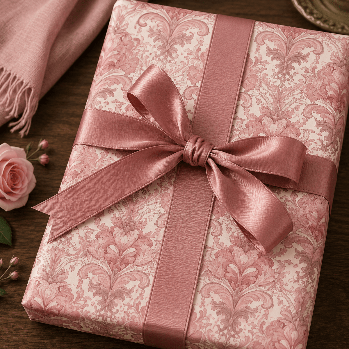 Pastel Baroque: Rosé Blush Wrapping Paper