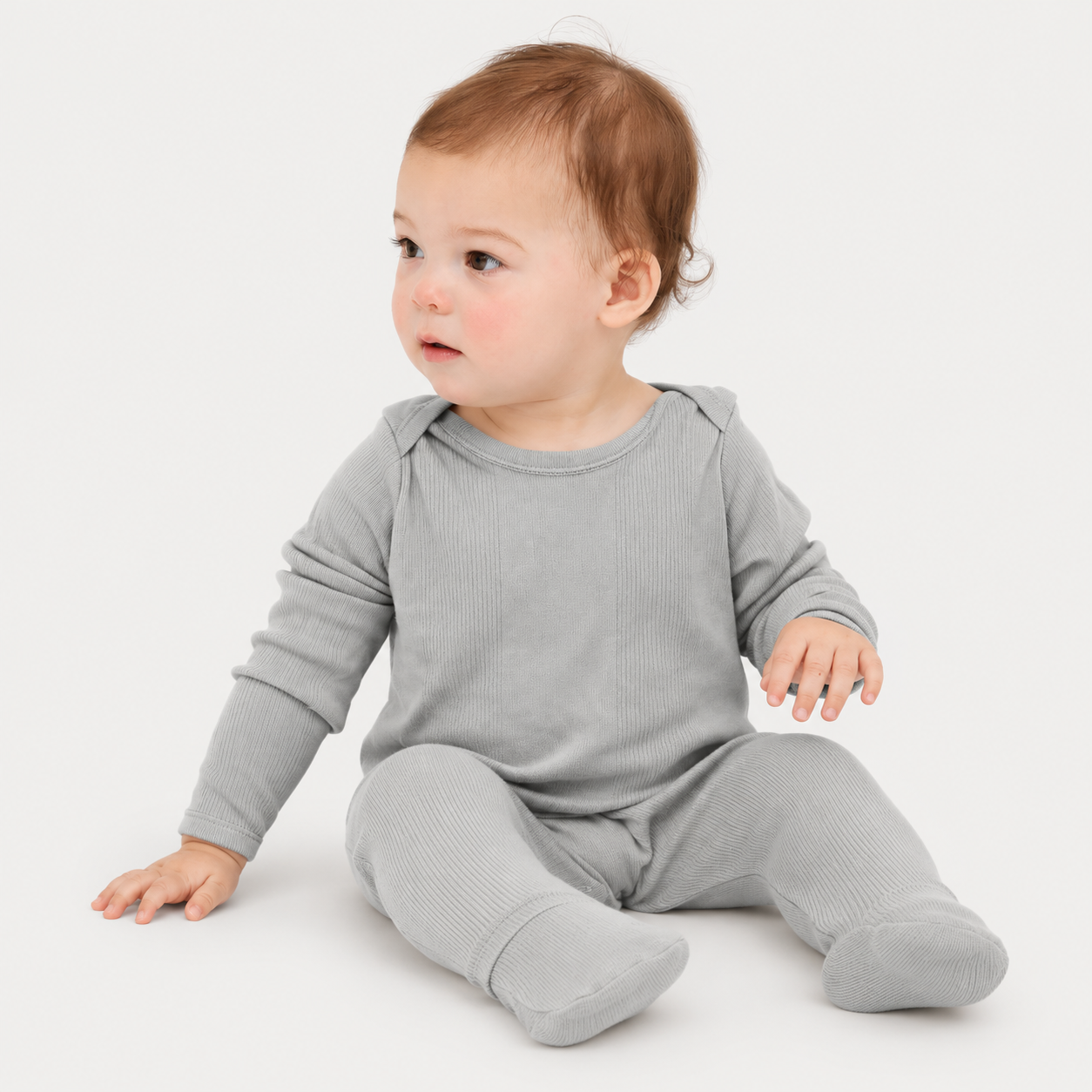 Variegated Rib Lap Tee Footie Pajama