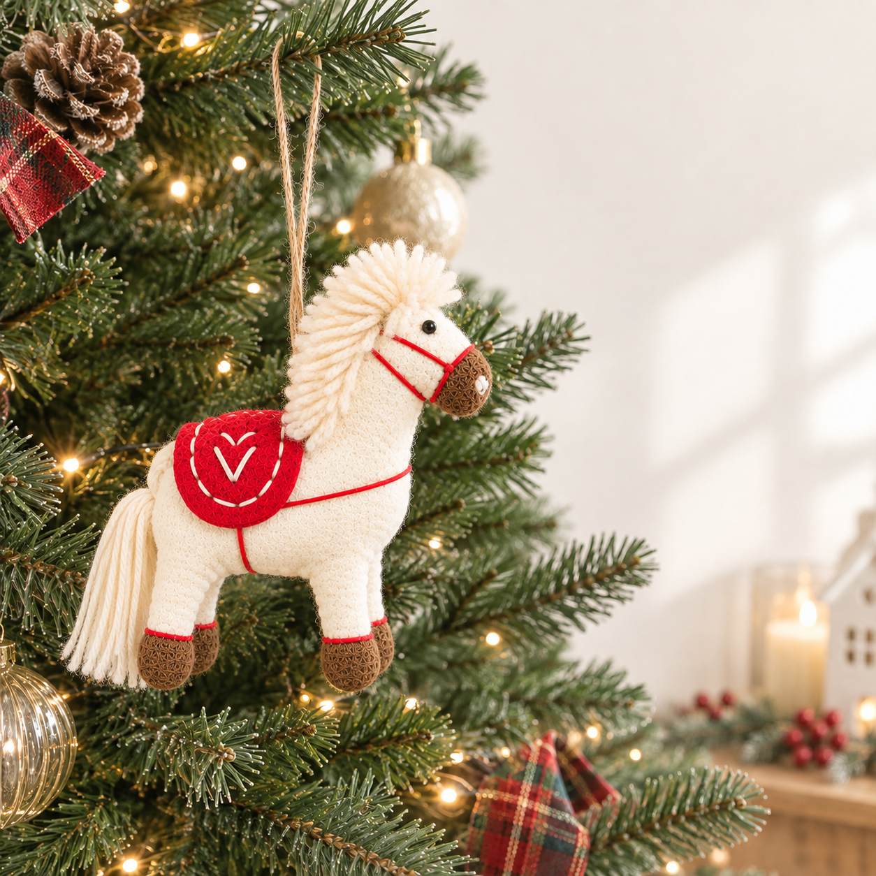 Felt Ornament - White Pony