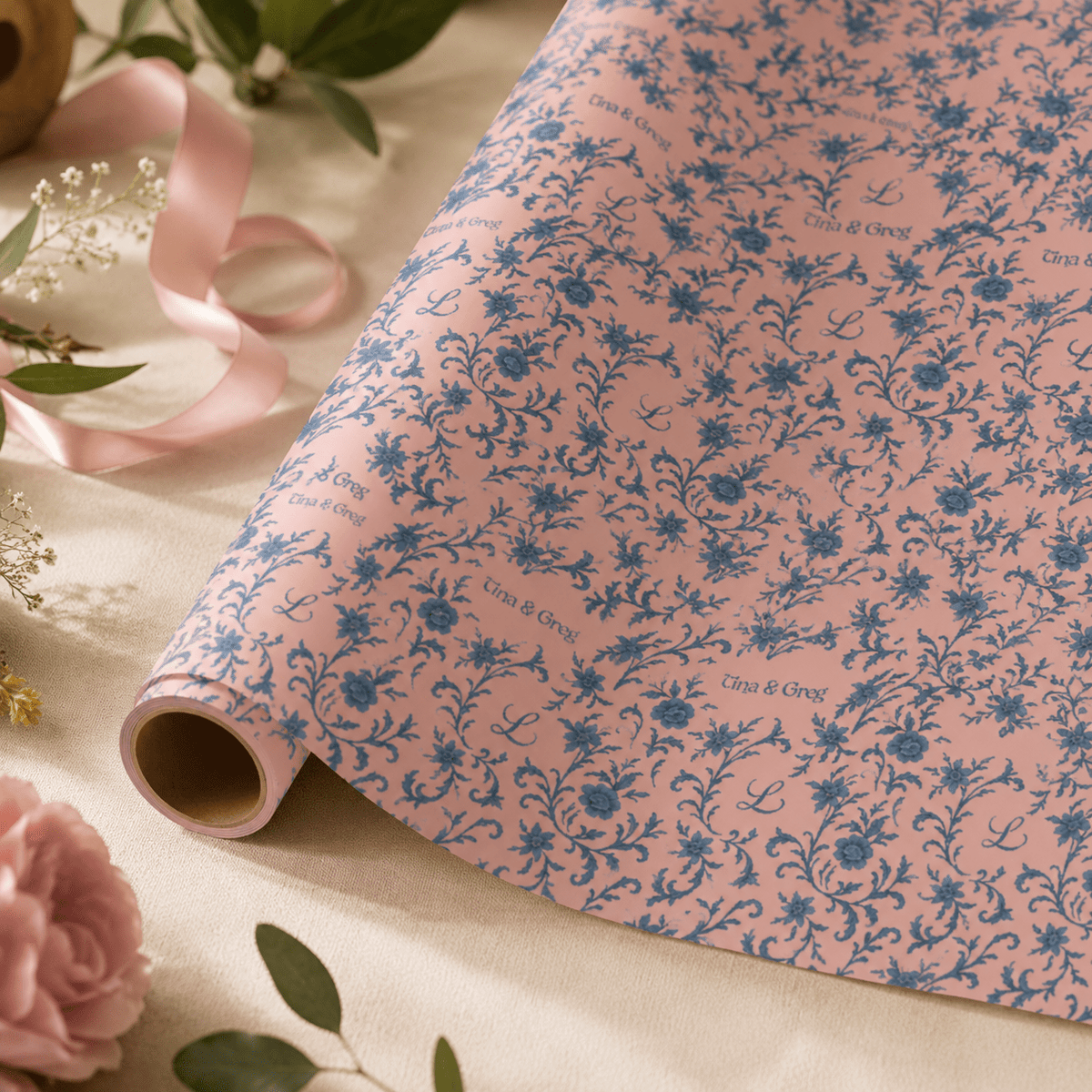 Personalized Porcelain Royale Wrapping Paper | Custom Gift Wrap