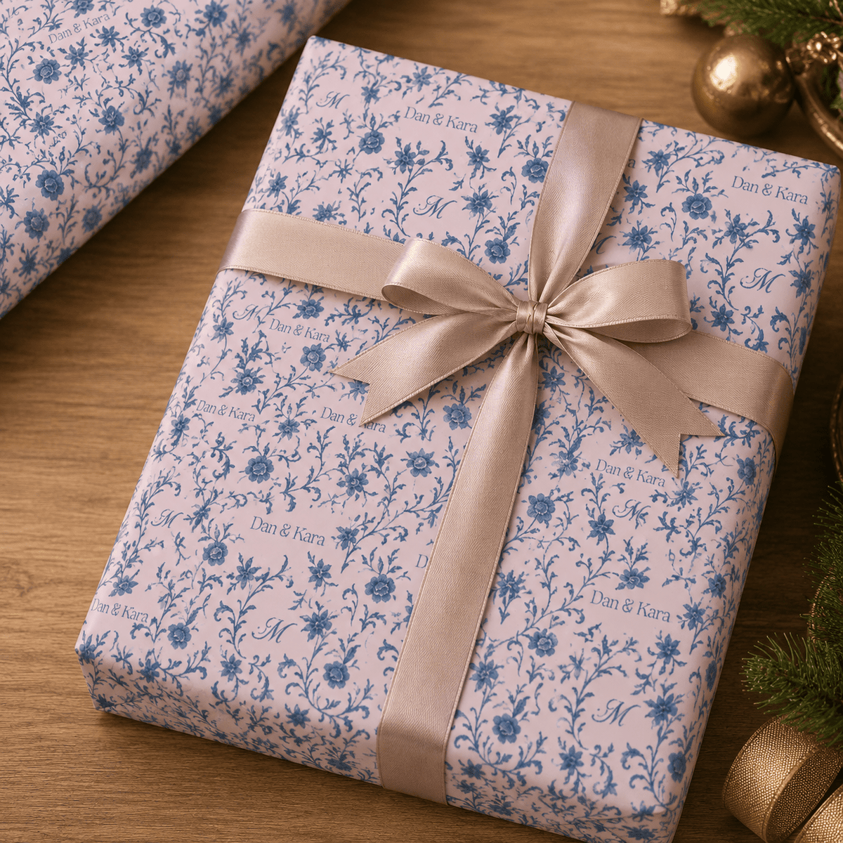 Personalized Porcelain Royale Wrapping Paper | Custom Gift Wrap