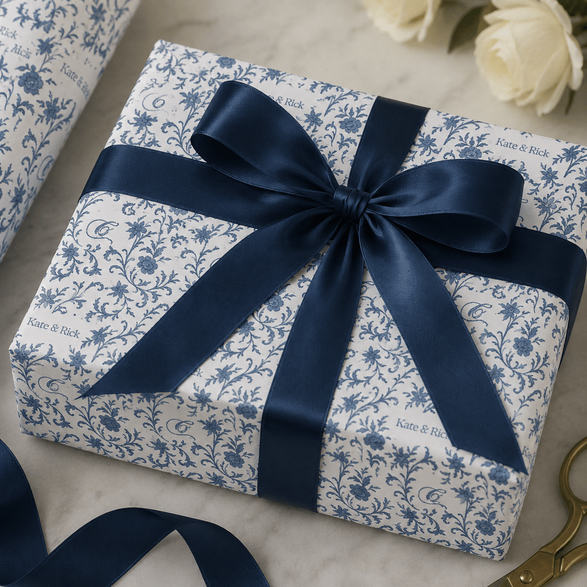 Personalized Porcelain Royale Wrapping Paper | Custom Gift Wrap